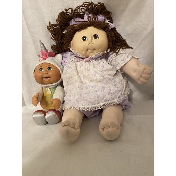 Lot 2 MN Thomas 1984 Original Doll Baby Hair Brown Eyes Dimples-CBK Unicorn Baby - Picture 2 of 16